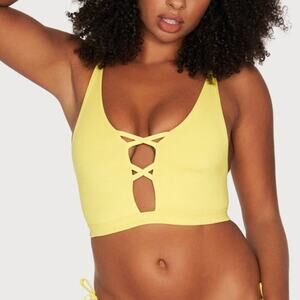 NWT Frederick's Of Hollywood Sunset Strap Yellow Bikini Top Women's Size S